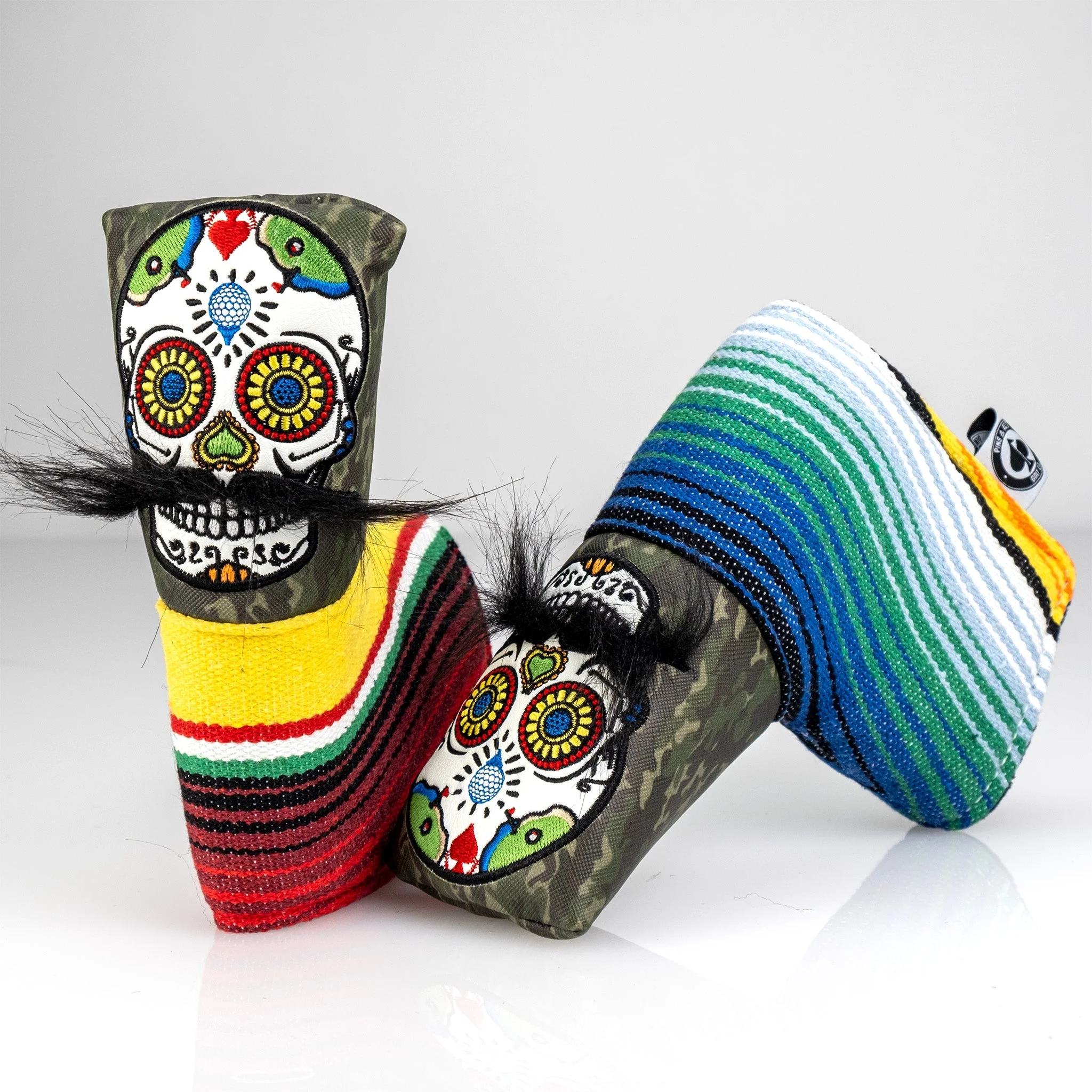 Mustache Sugar Skull - Blade Putter Cover Green Camo - Image 10
