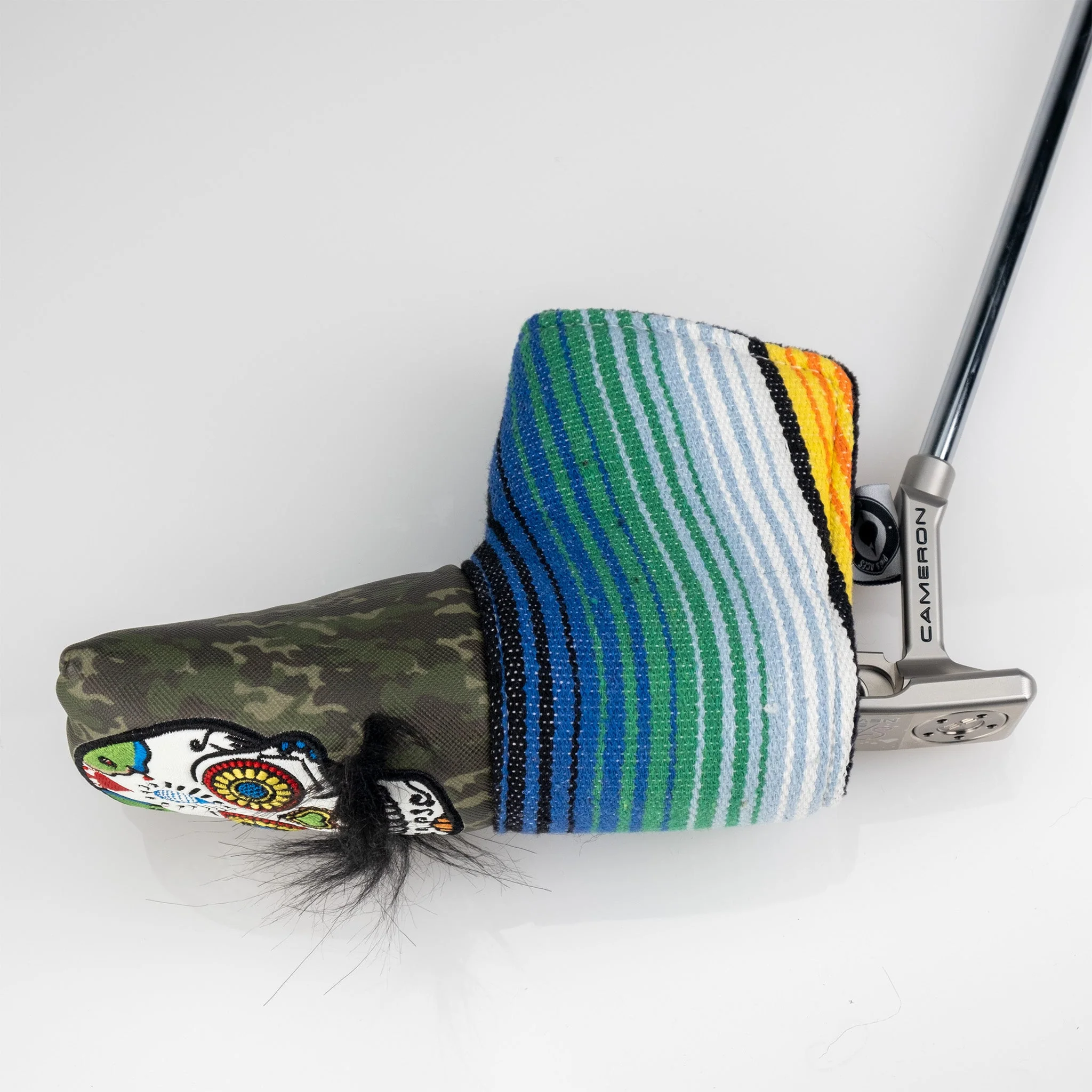 Mustache Sugar Skull - Blade Putter Cover Green Camo - Image 4