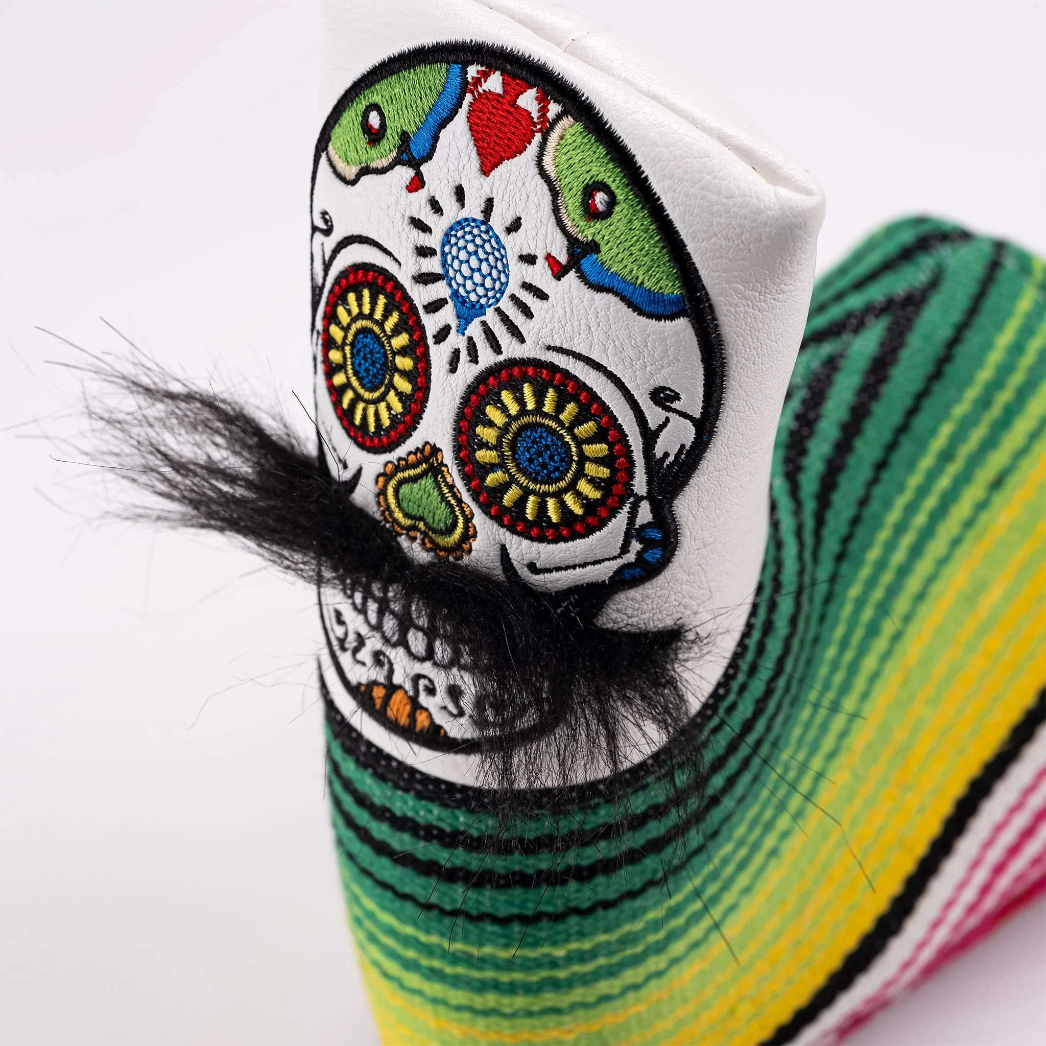 Mustache Sugar Skull - Blade Putter Cover White - Image 5