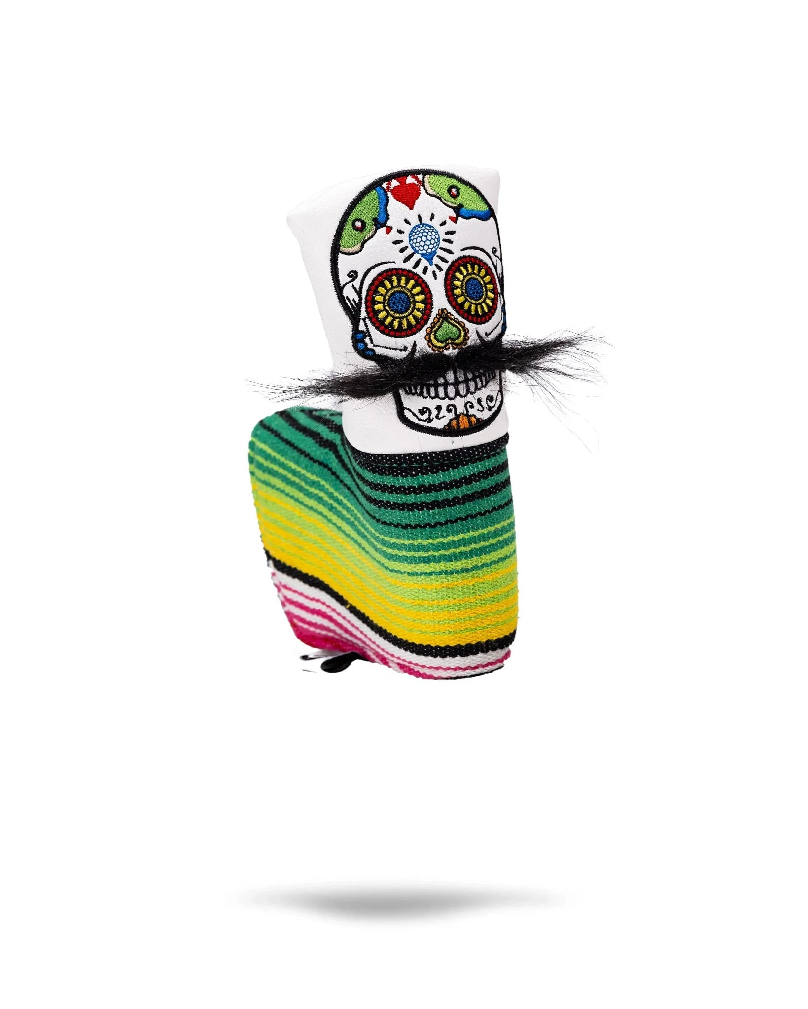 Mustache Sugar Skull - Blade Putter Cover White - Image 7