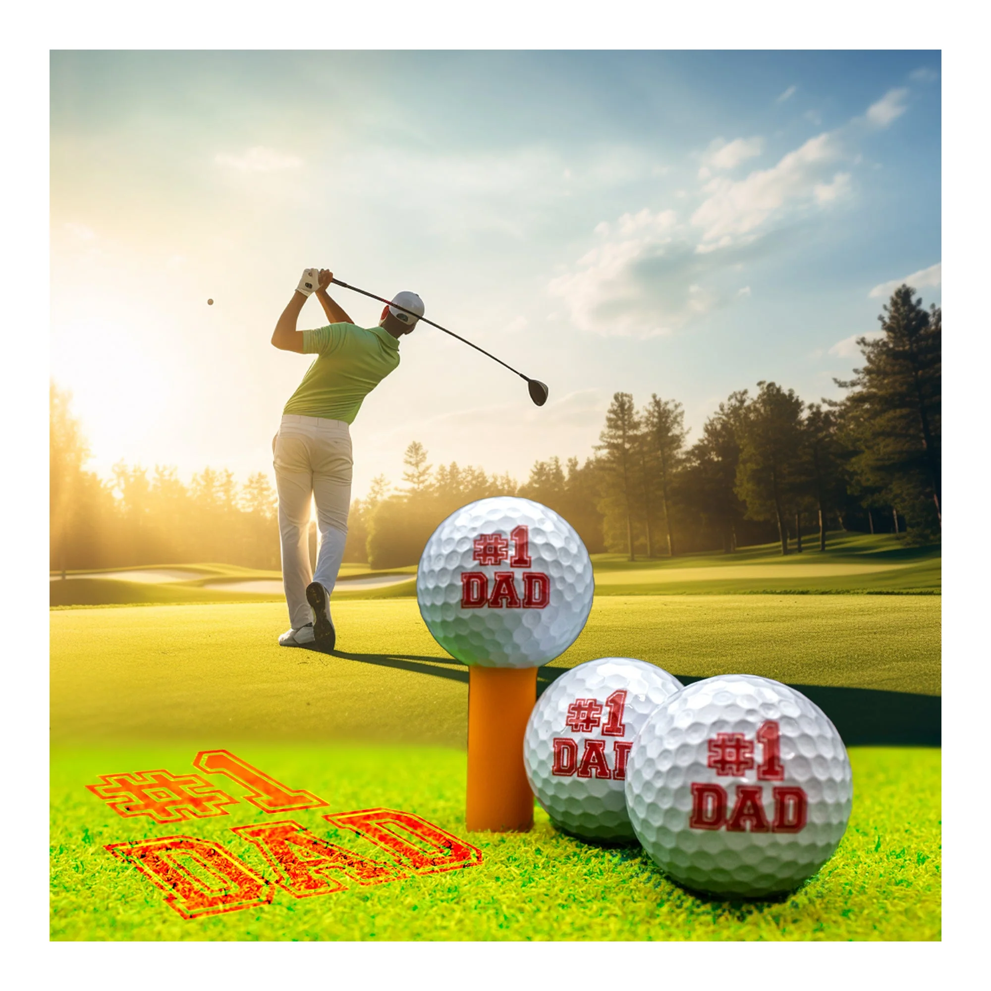 New Novelty #1 Dad Golf Balls - Image 3