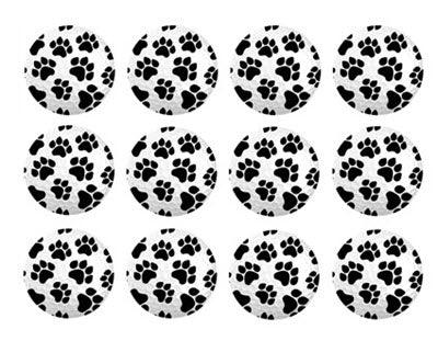 New Novelty Black and White Dog Paw Prints Golf Balls