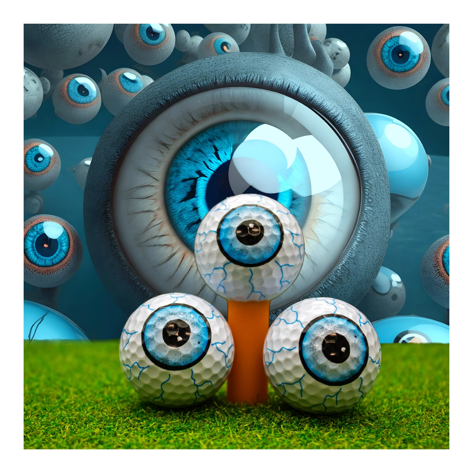 New Novelty Blue Shot Eyeballs Golf Balls - Image 4