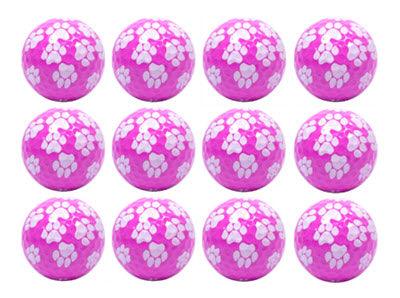 New Novelty Bright Pink Dog Paw Prints Golf Balls