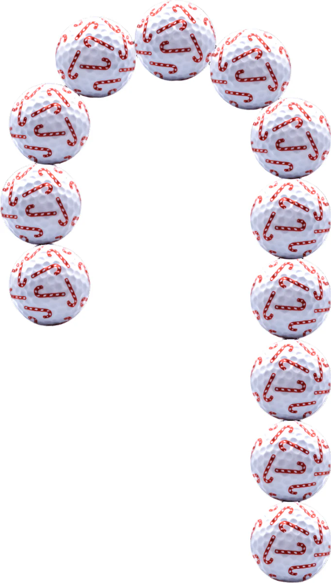 New Novelty Christmas Candy Cane Golf Balls - Image 2
