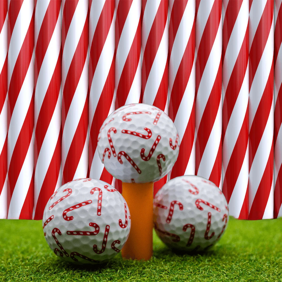 New Novelty Christmas Candy Cane Golf Balls - Image 4