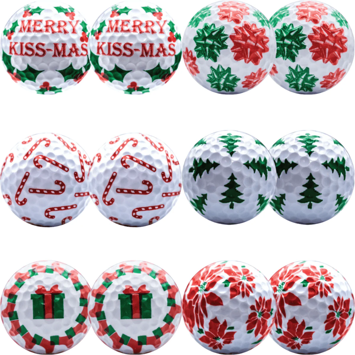 New Novelty Deluxe Christmas 2 Mix Golf Balls