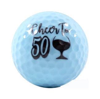 New Novelty Happy 50th Birthday Blue Mix of Golf Balls - Image 4