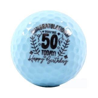 New Novelty Happy 50th Birthday Blue Mix of Golf Balls - Image 5