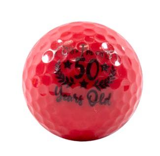 New Novelty Happy 50th Birthday Red Mix of Golf Balls - Image 2