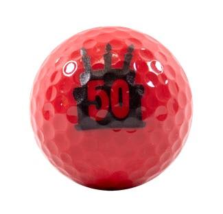 New Novelty Happy 50th Birthday Red Mix of Golf Balls - Image 3