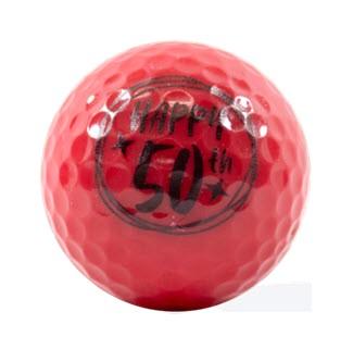 New Novelty Happy 50th Birthday Red Mix of Golf Balls - Image 4