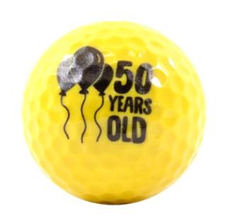 New Novelty Happy 50th Birthday Yellow Mix of Golf Balls - Image 5