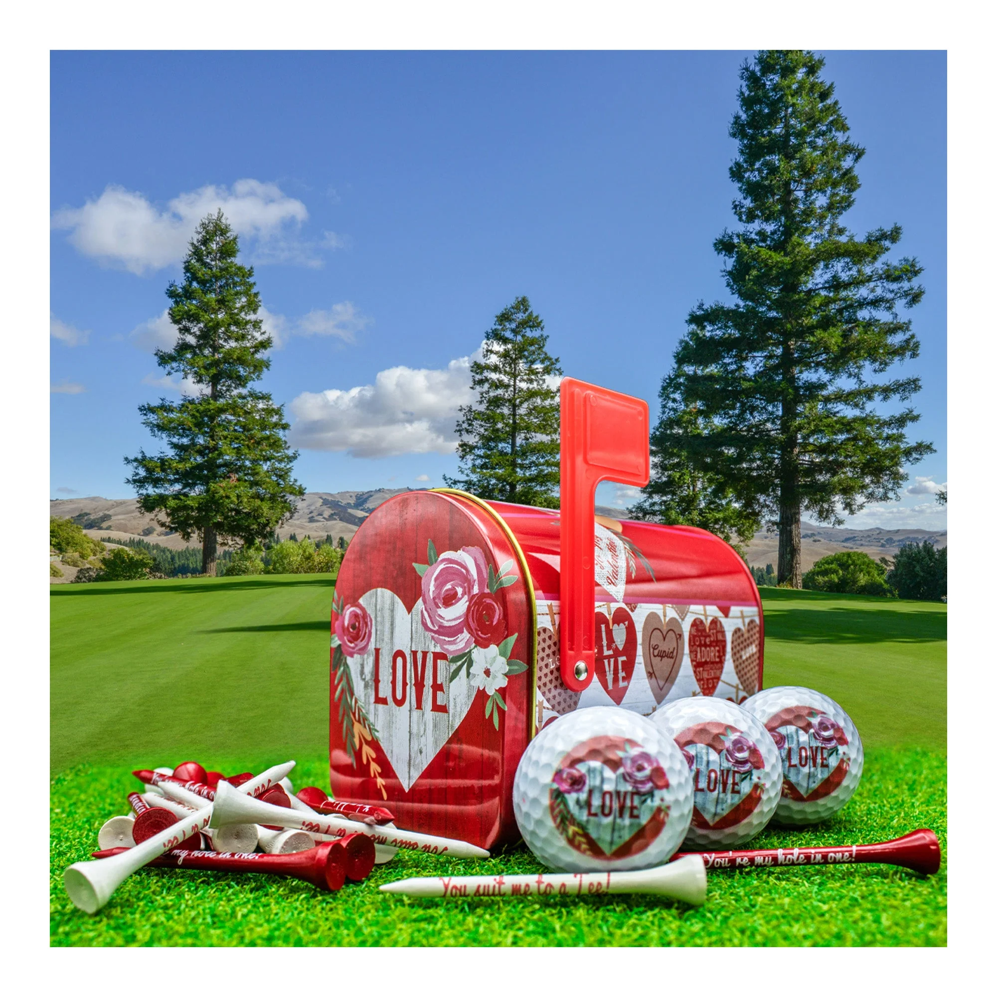 New Novelty Love and Roses Golf Balls and Tee Set - Image 6