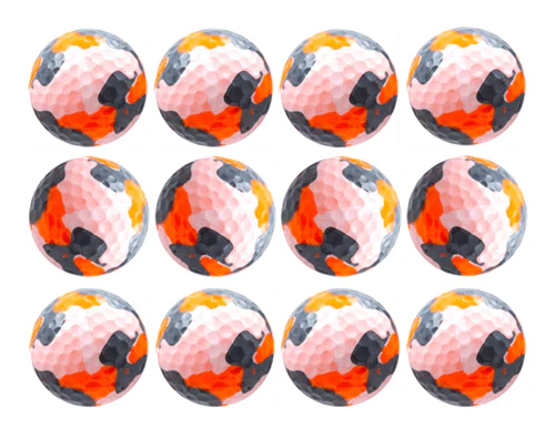 New Novelty Orange Camo Golf Balls - Image 2