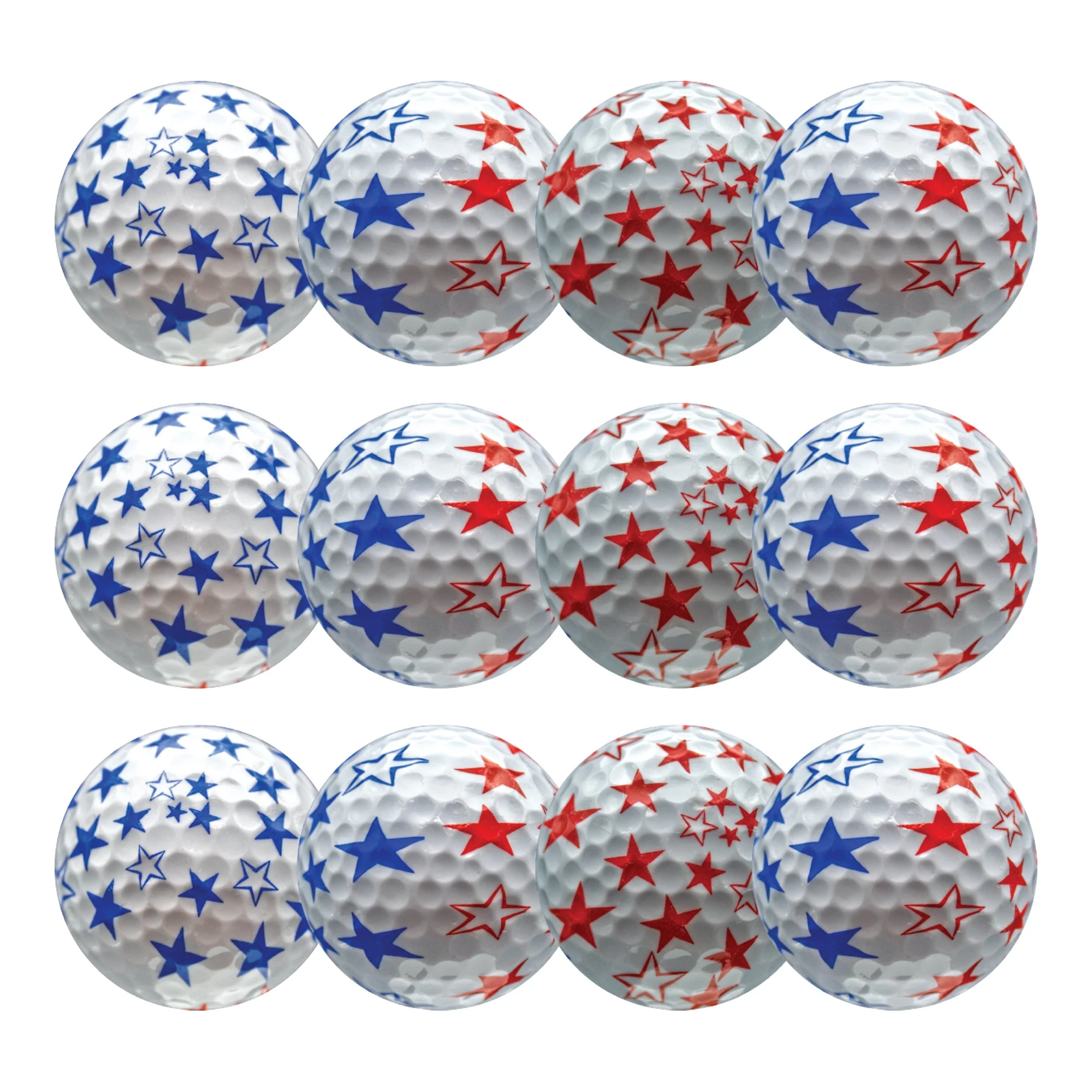 New Novelty Patriotic Red and Blue Stars Golf Balls - Image 2