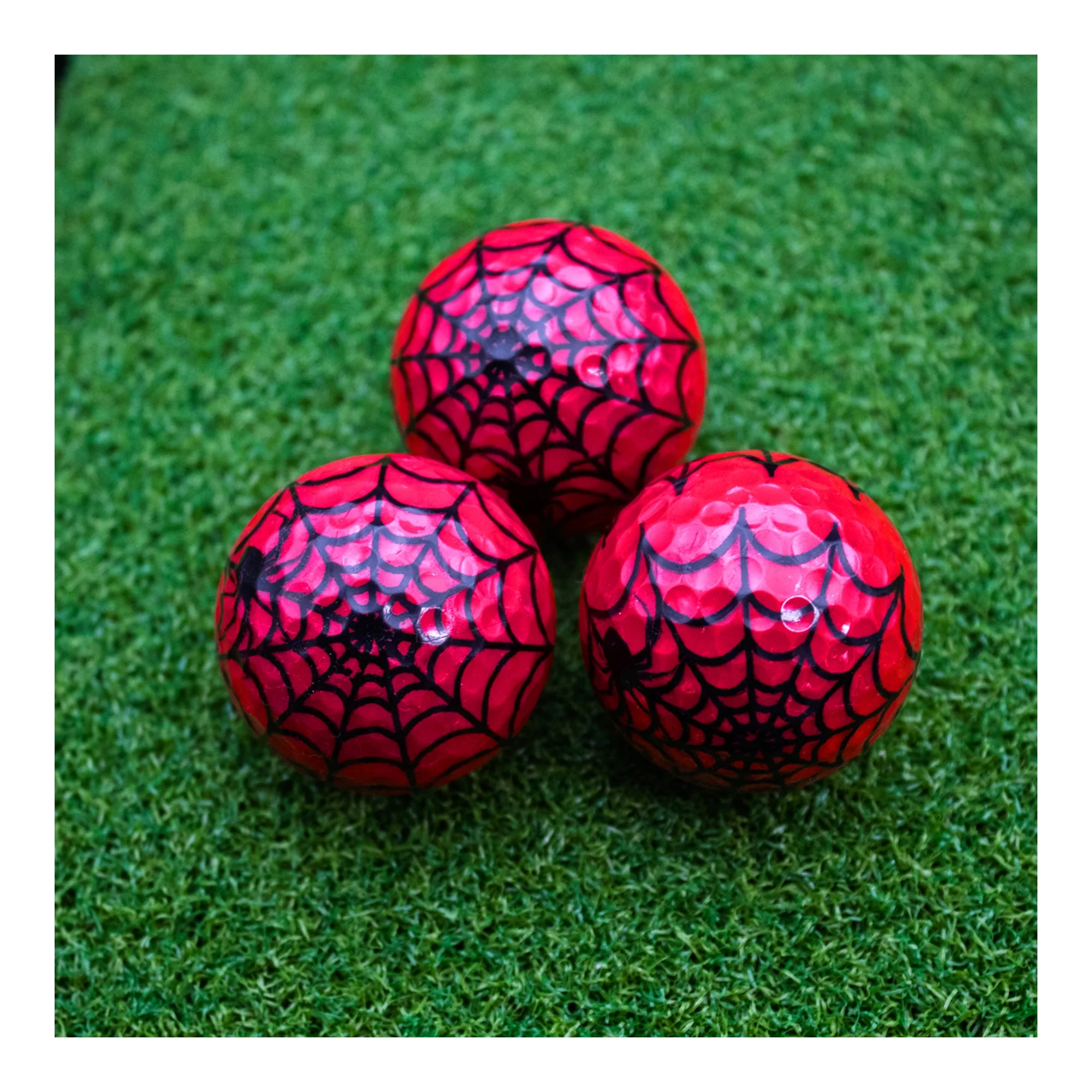 New Novelty Red Spider Web Golf Balls - Image 4