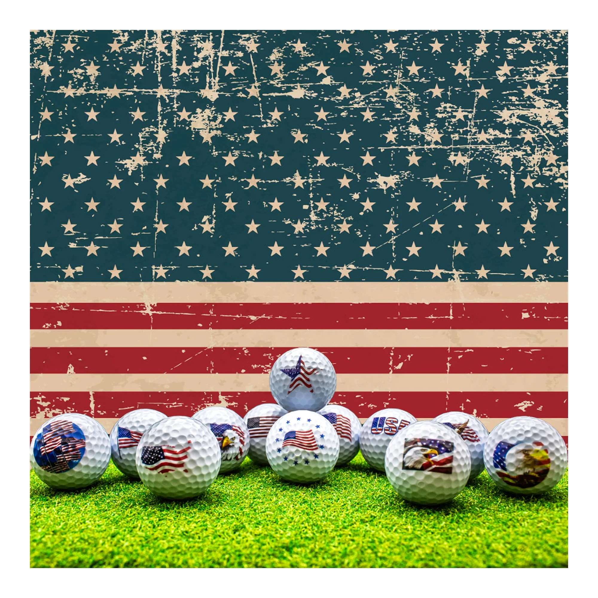 New Novelty USA American Flag Mix of Golf Balls - Image 4