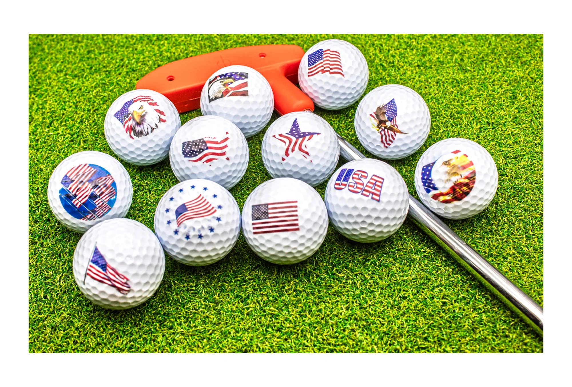 New Novelty USA American Flag Mix of Golf Balls - Image 5