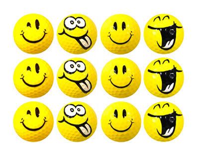 New Novelty Yellow Smiley Golf Balls