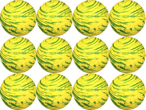 New Novelty Yellow Swirl Golf Balls