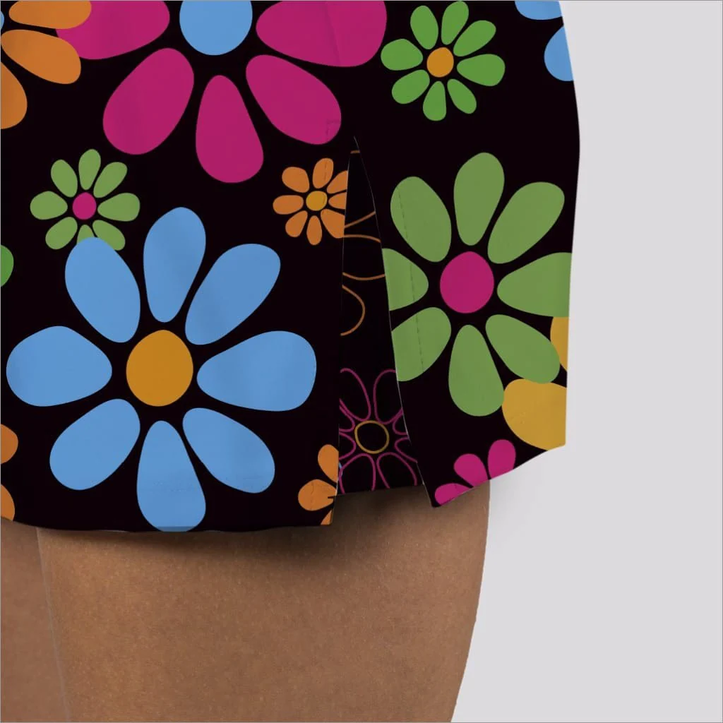 NIGHT DAISIES BLACK SKORT - Image 5