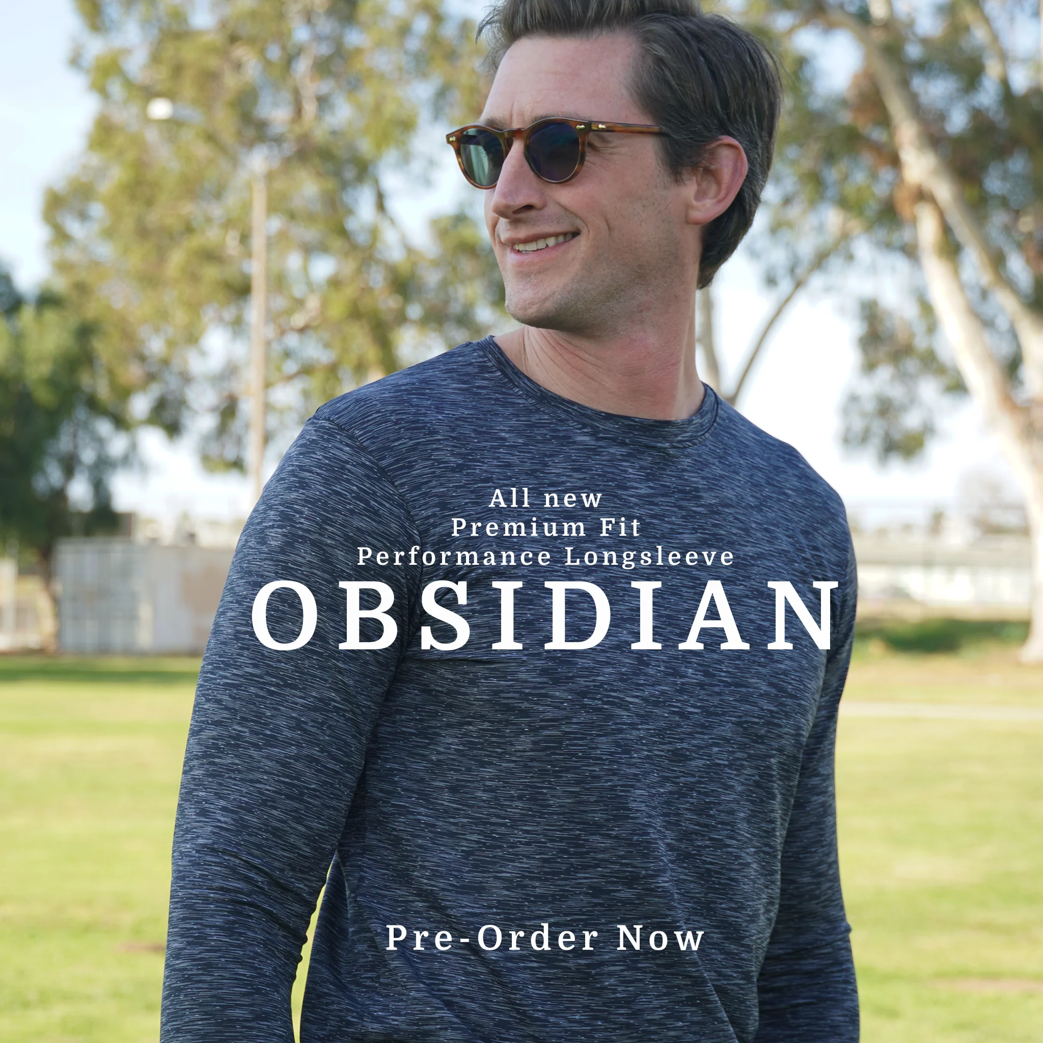 Obsidian Long Sleeve Men's T-Shirt - Image 2