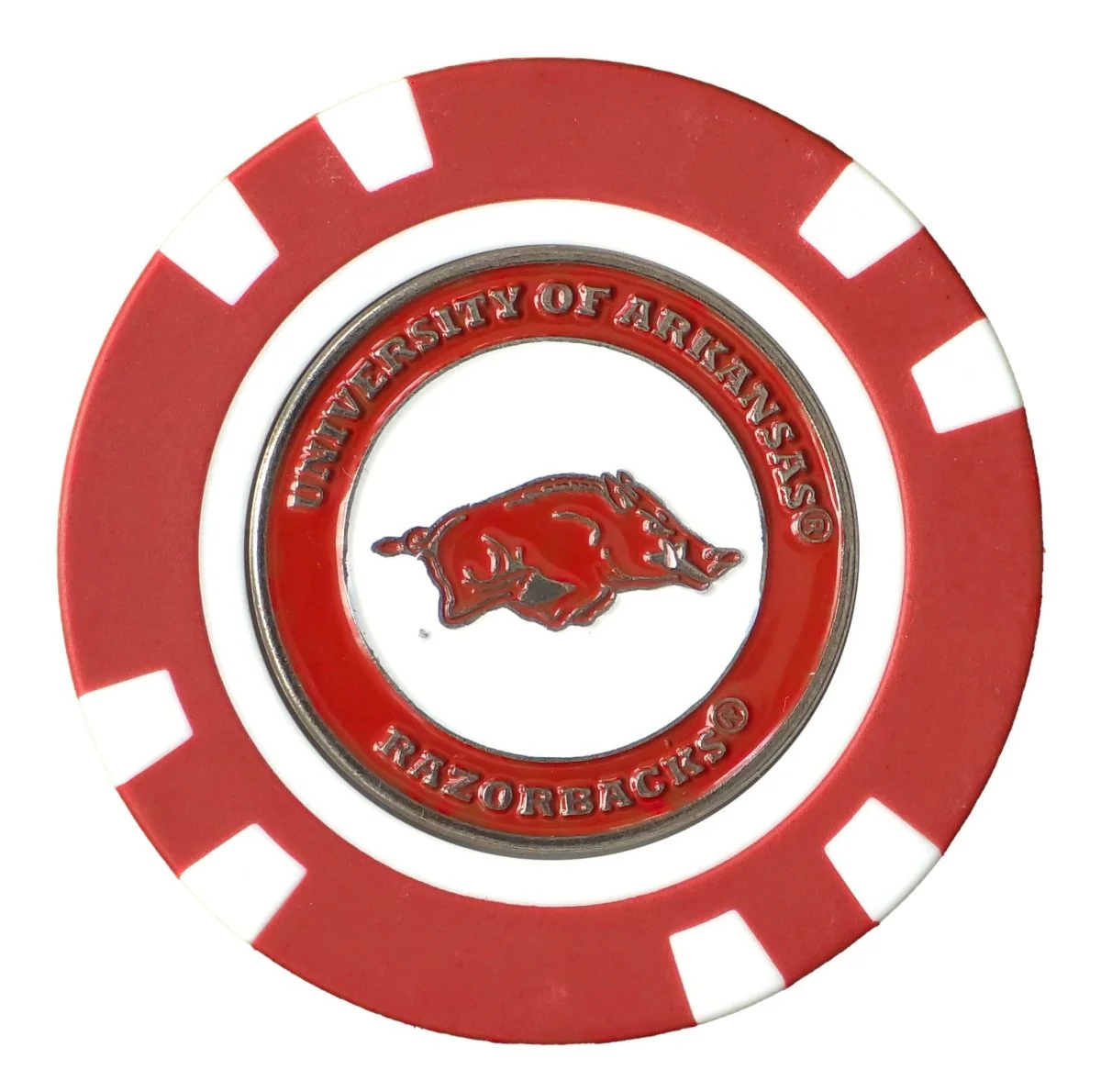 Officially Licensed Arkansas Razorbacks Poker Chip Ball Marker - Image 2