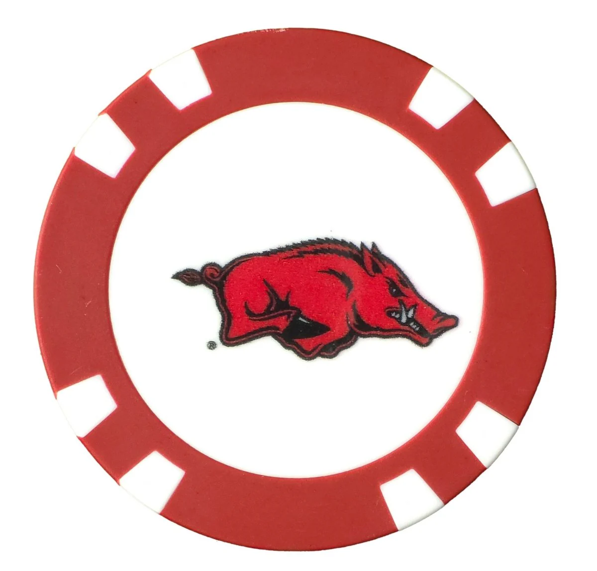 Officially Licensed Arkansas Razorbacks Poker Chip Ball Marker - Image 3