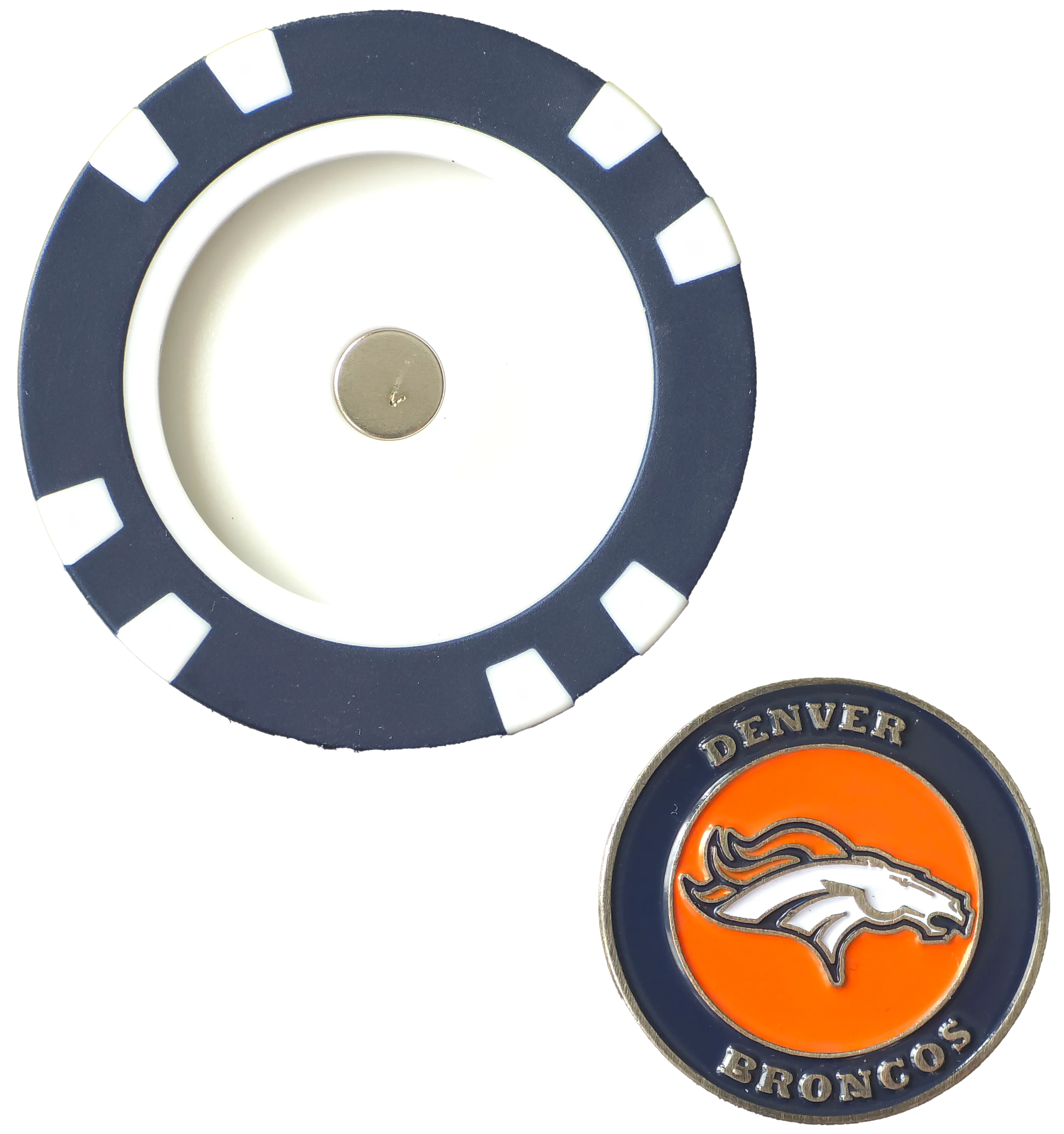 Officially Licensed Denver Broncos Poker Chip Ball Marker - Image 2