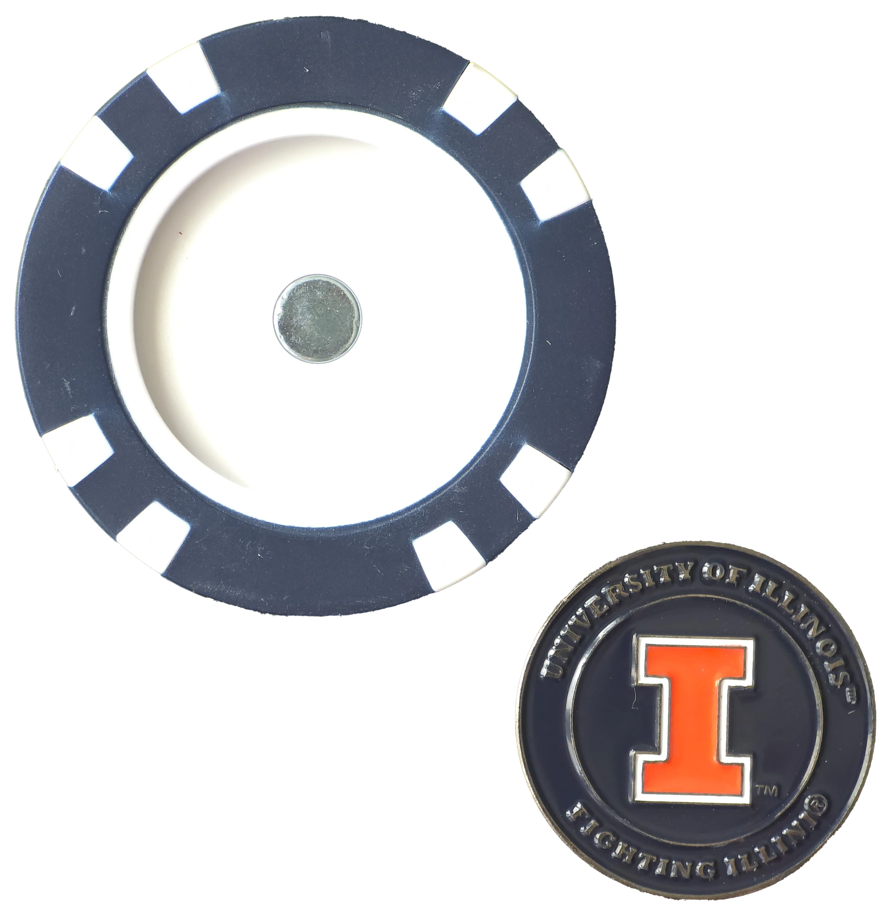 Officially Licensed Illinois Fighting Illini Poker Chip Ball Marker - Image 4