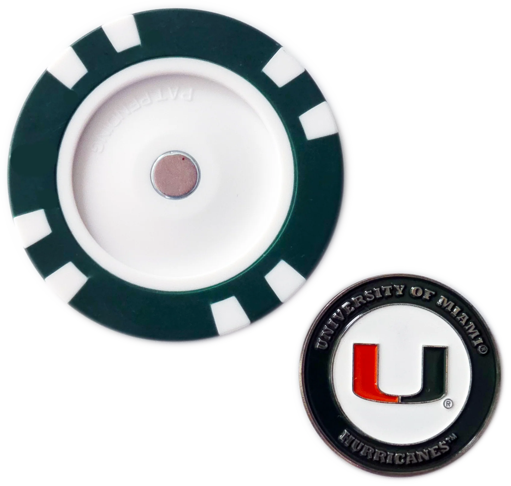 Officially Licensed Miami Hurricanes Poker Chip Ball Marker - Image 2