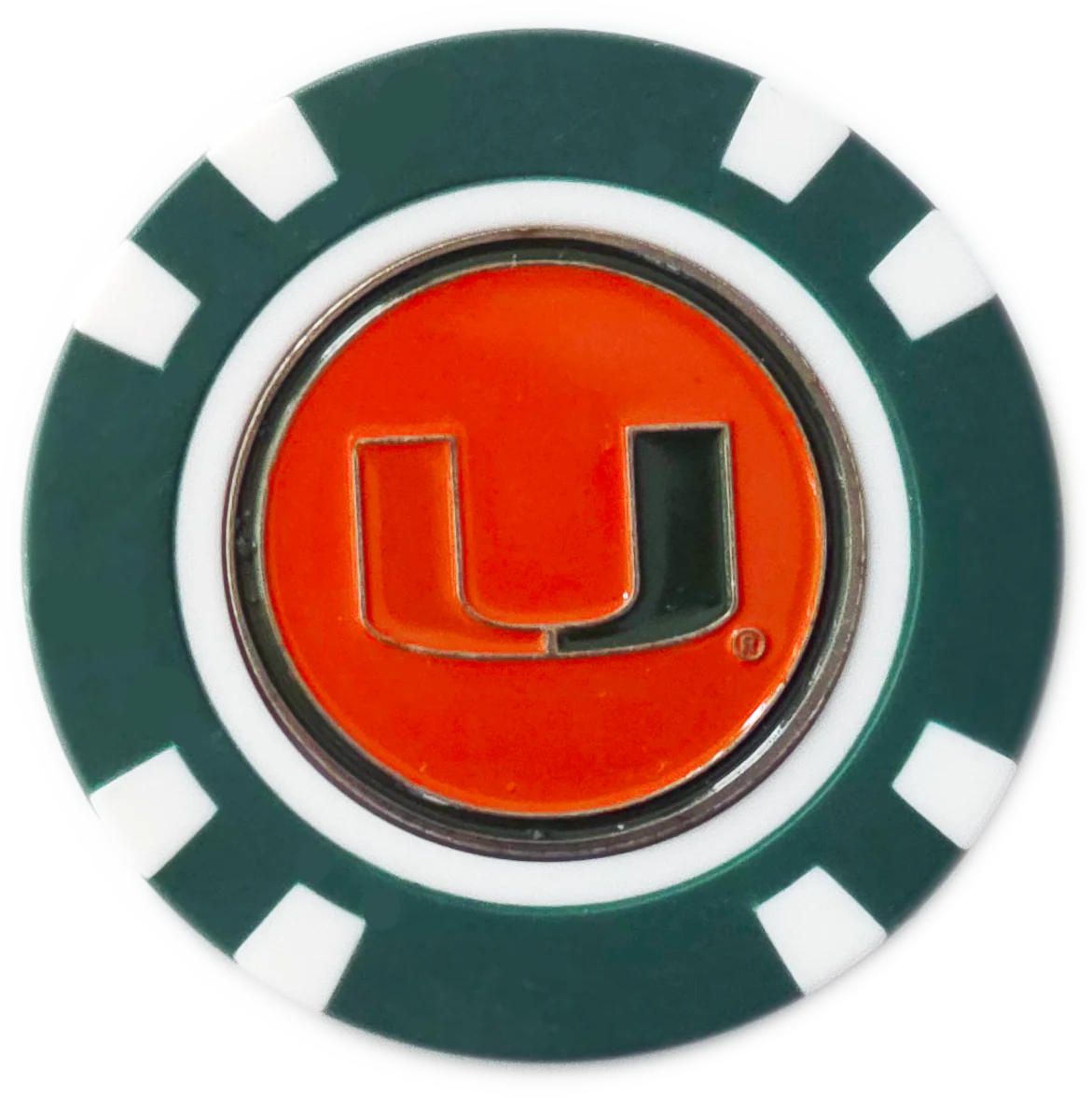 Officially Licensed Miami Hurricanes Poker Chip Ball Marker - Image 3