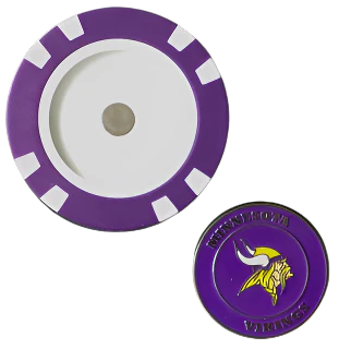 Officially Licensed Minnesota Vikings Poker Chip Ball Marker - Image 2