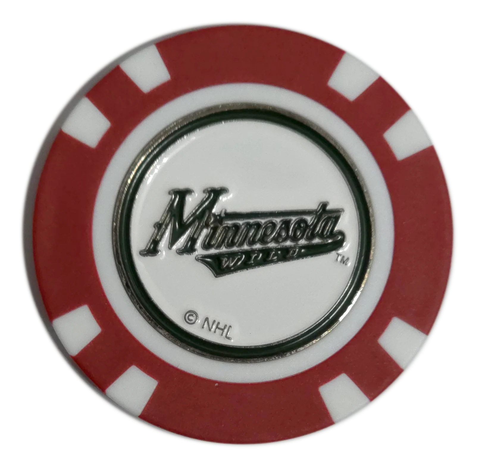 Officially Licensed Minnesota Wild Poker Chip Golf Ball Marker - Image 2
