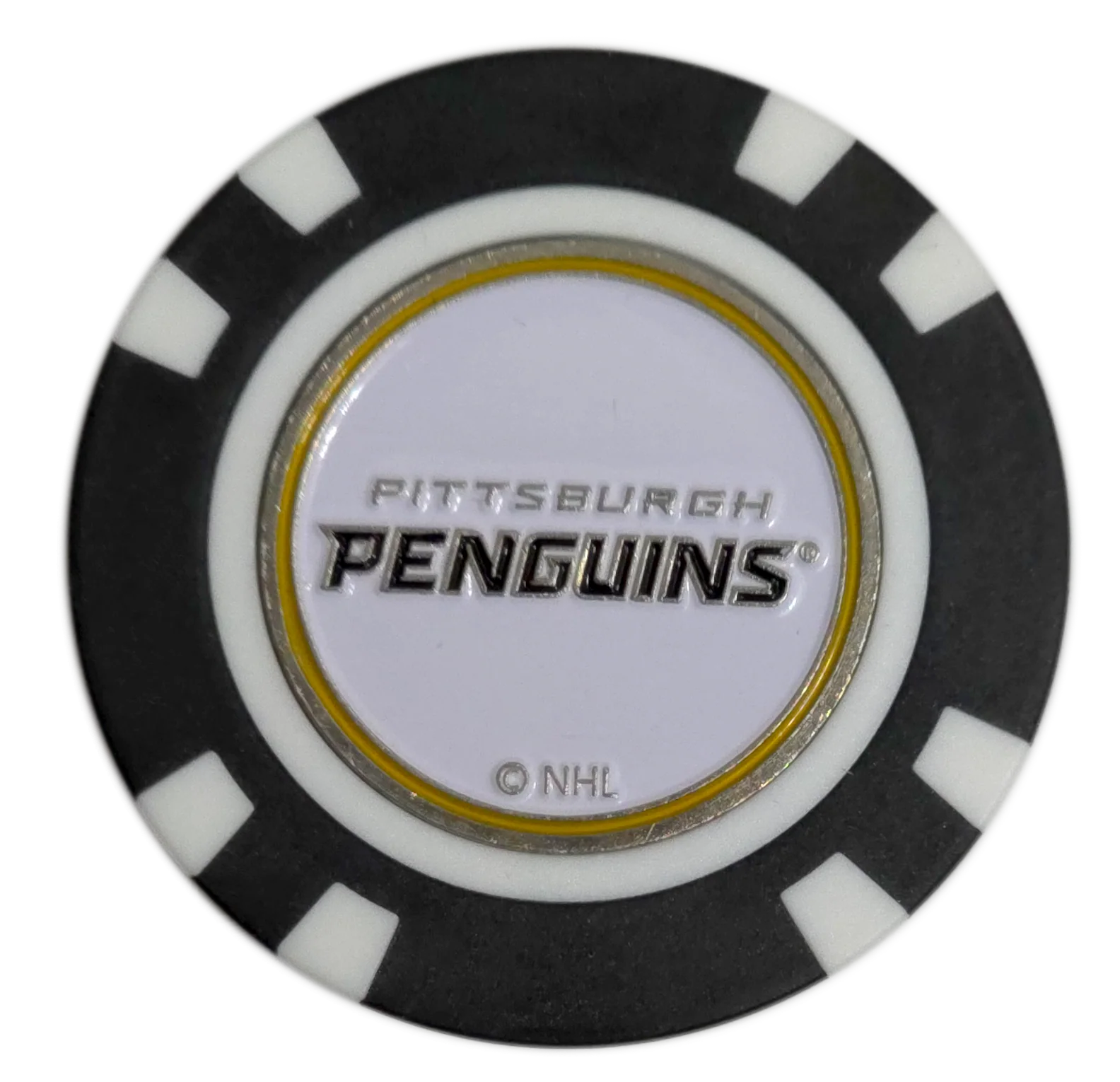 Officially Licensed Pittsburgh Penguins Poker Chip Golf Ball Marker - Image 2