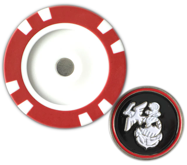 Officially Licensed U.S. Marines Poker Chip Ball Marker - Image 2