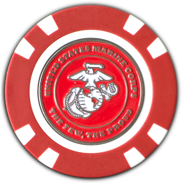 Officially Licensed U.S. Marines Poker Chip Ball Marker - Image 3