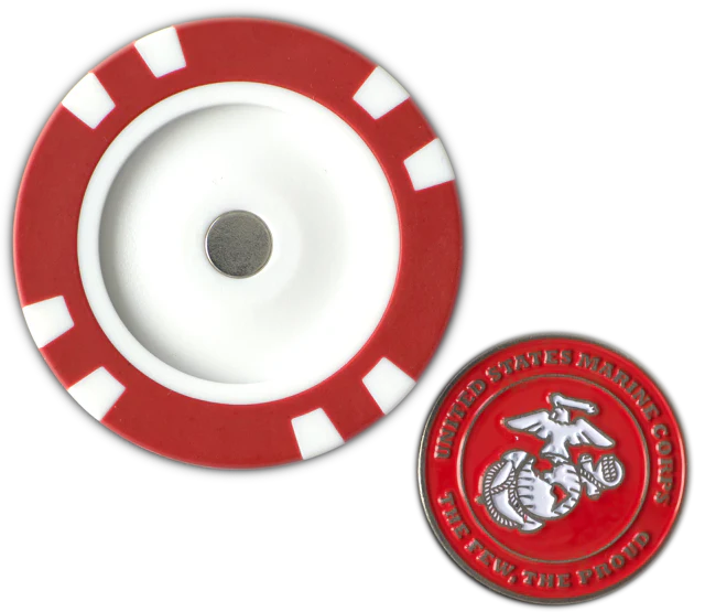 Officially Licensed U.S. Marines Poker Chip Ball Marker - Image 4