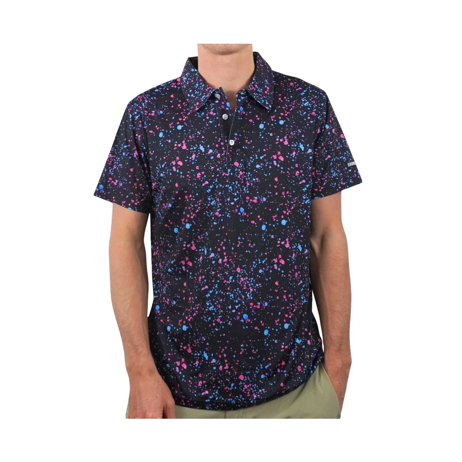 Paint Splatter Polo Black - Image 2