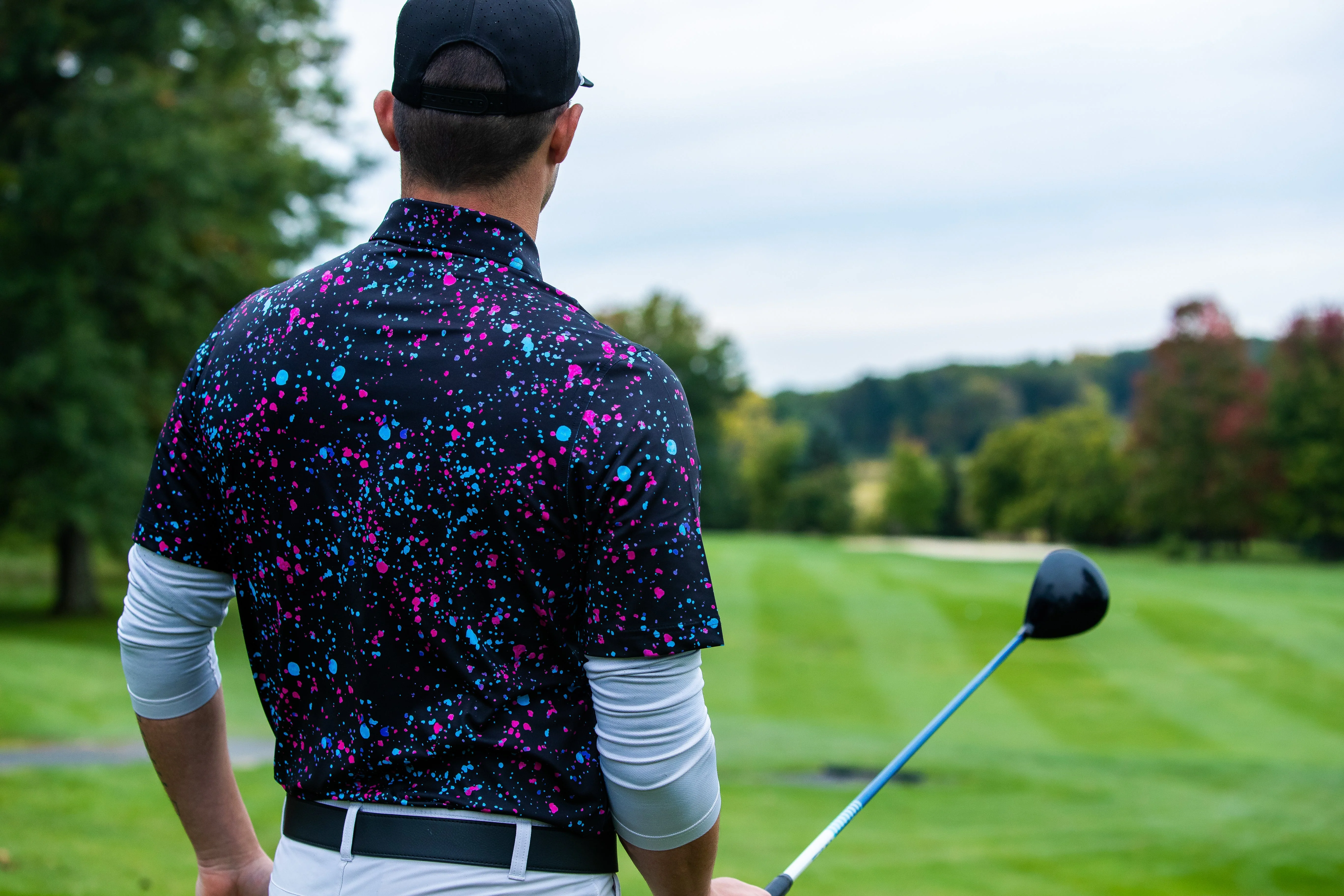 Paint Splatter Polo Black - Image 5