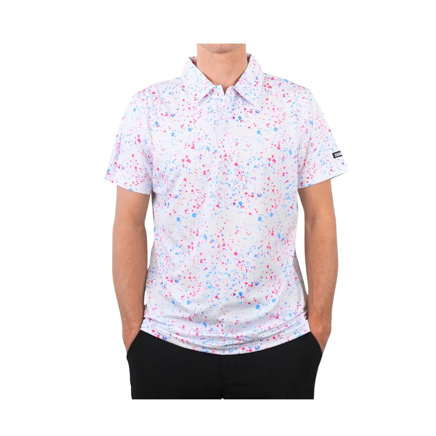 Paint Splatter Polo White - Image 4