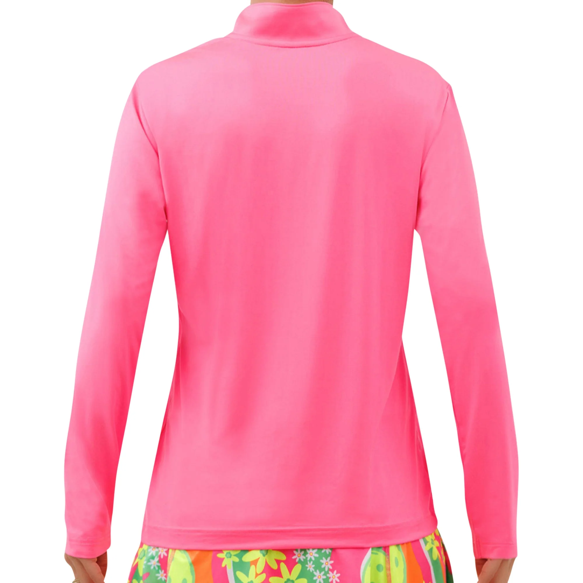PB 1/4 Zip Long Sleeve Hot Pink - Image 2