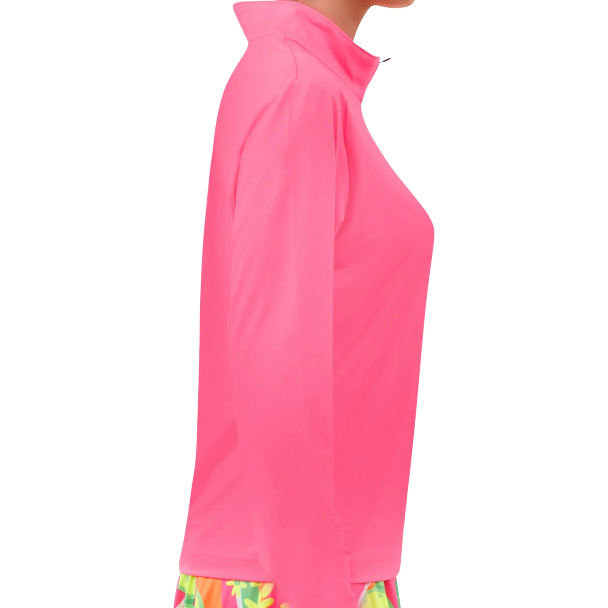 PB 1/4 Zip Long Sleeve Hot Pink - Image 3