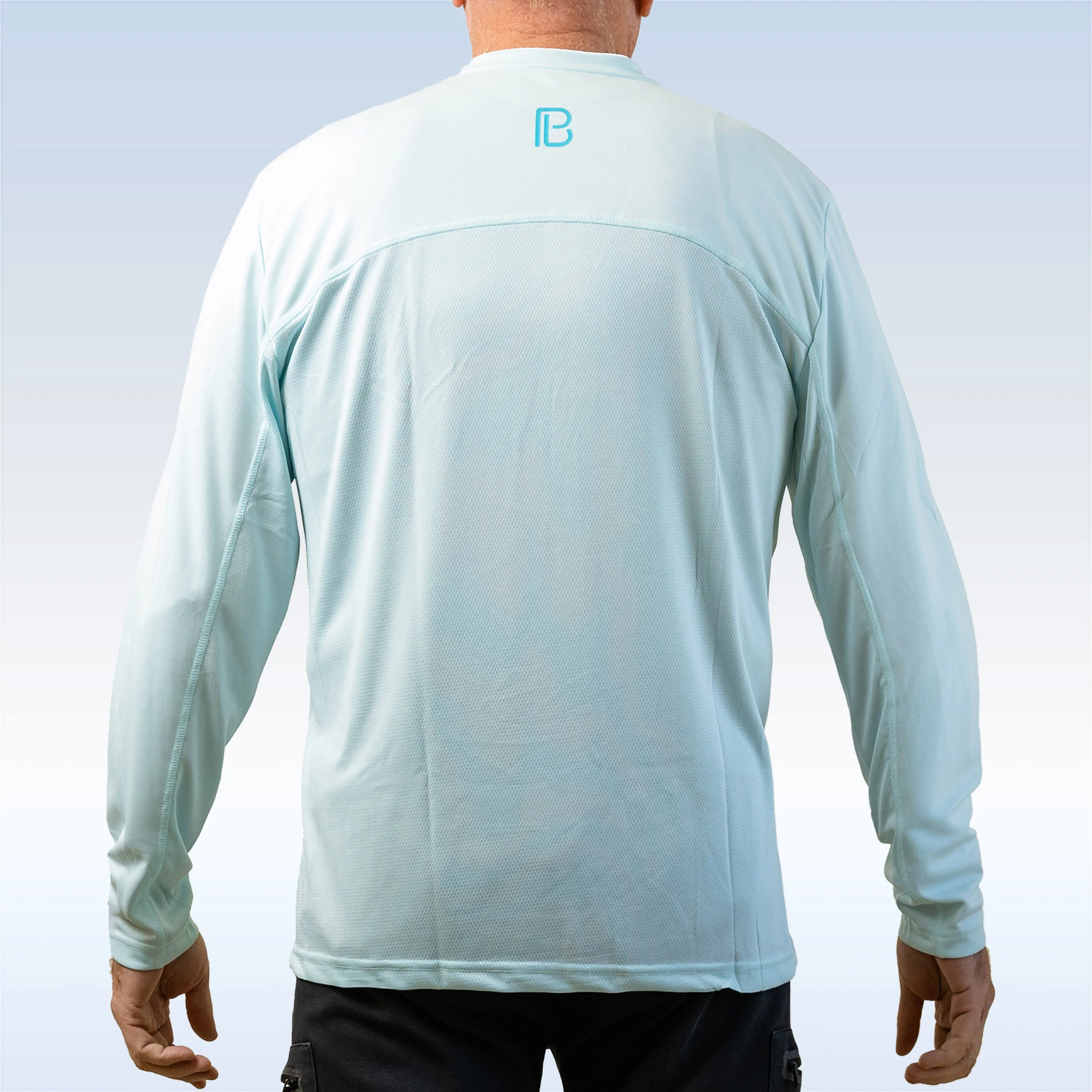PB Men's Aqua Long Sleeve Tee - Image 2