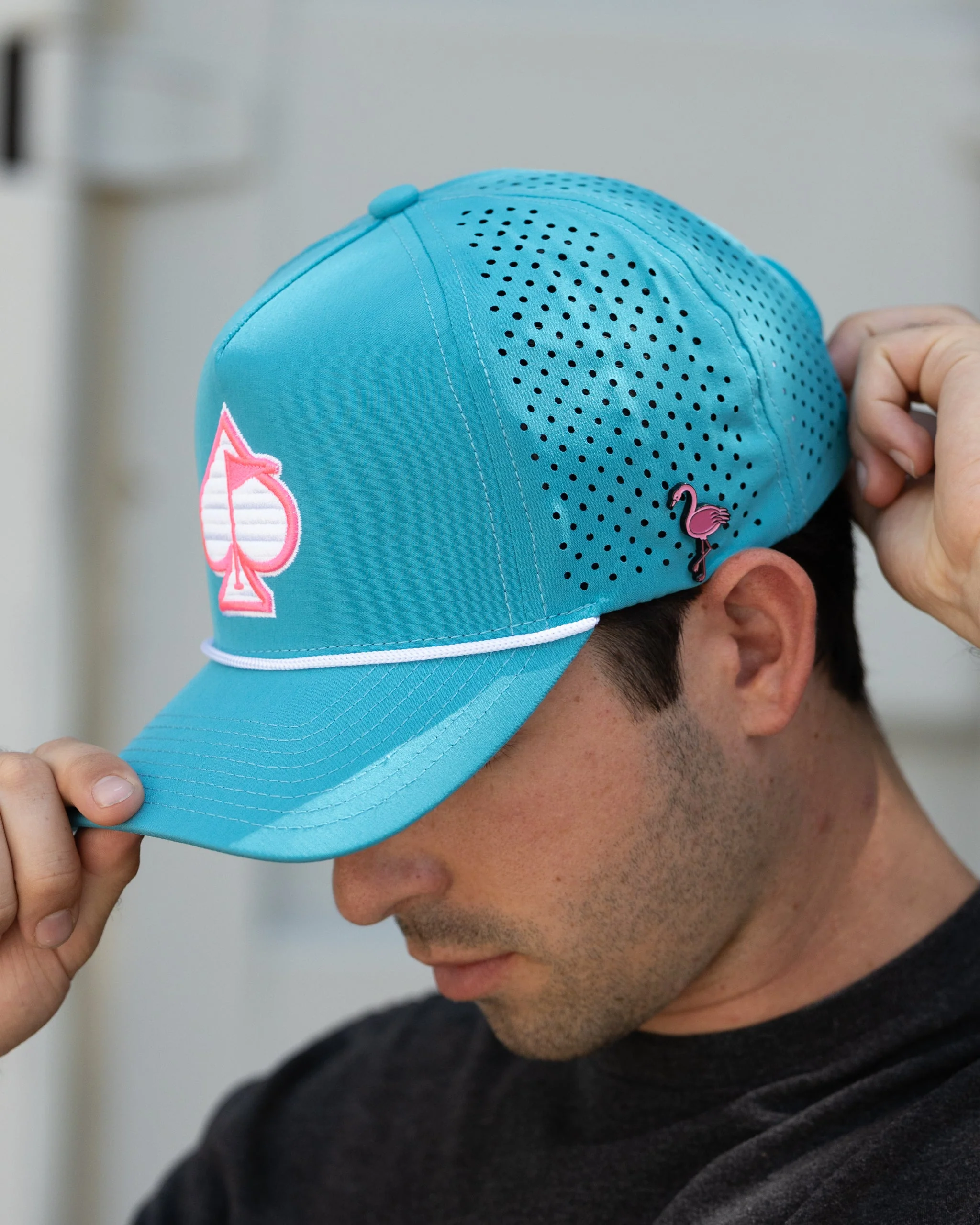 Perforated Rope Hat - Baby Blue - Image 10