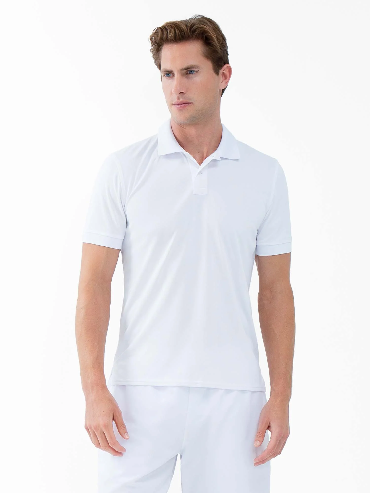 Performance Men's Classic Tennis Rib Collar Polo - White - Image 2