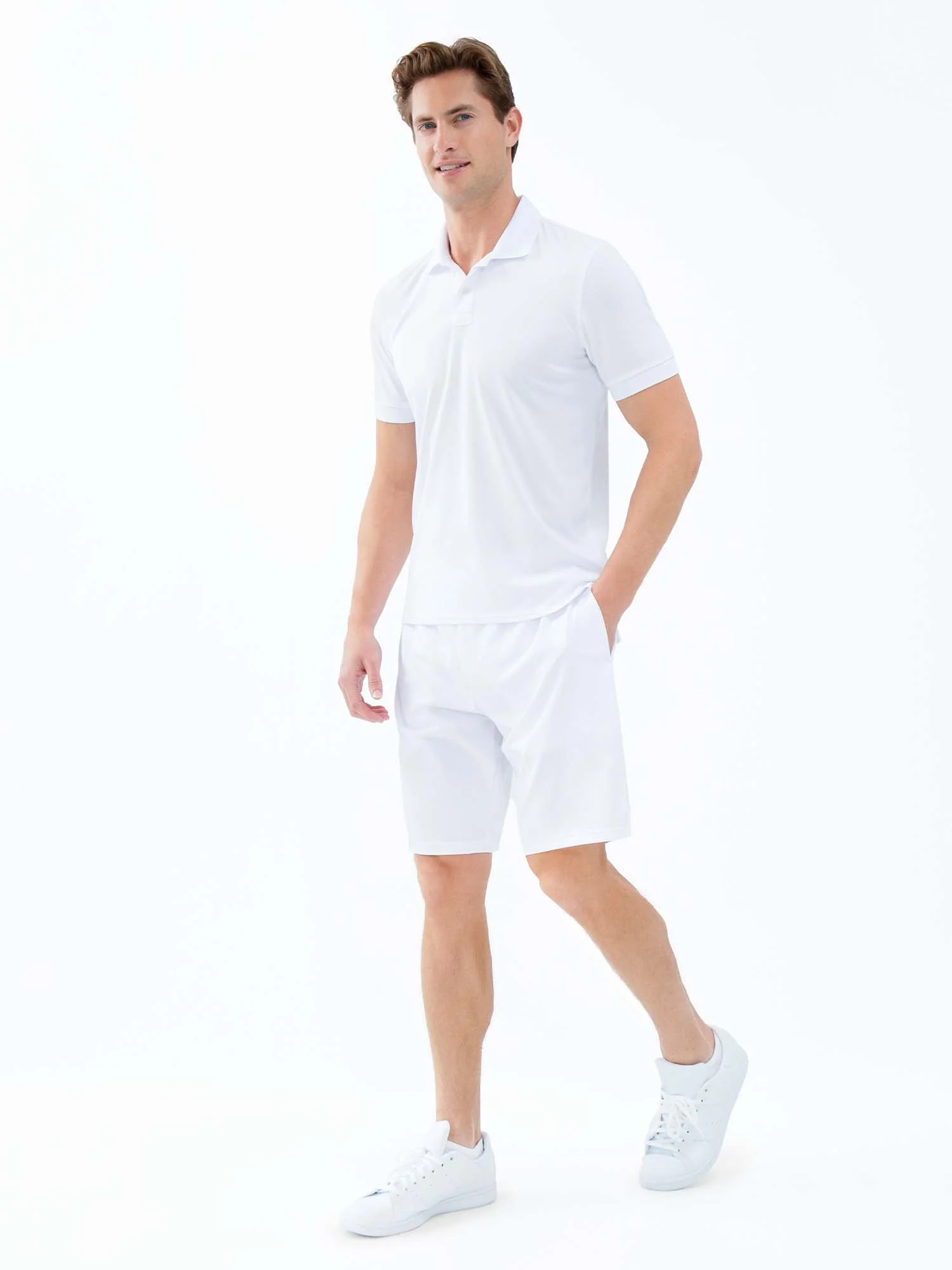 Performance Men's Classic Tennis Rib Collar Polo - White - Image 5
