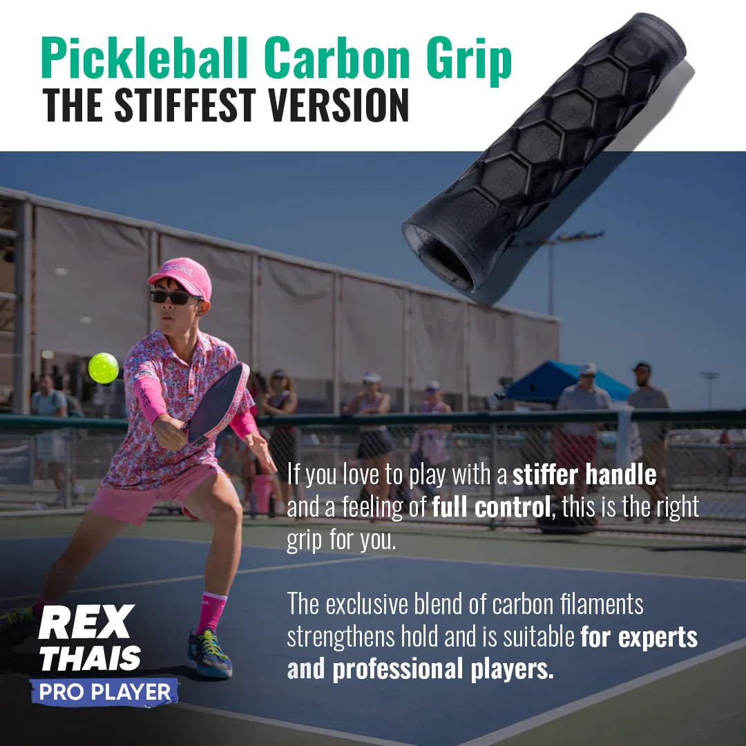 Pickleball Carbon Grip - 5.25 Inches Long - Stiff Feel - Charcoal - Image 4