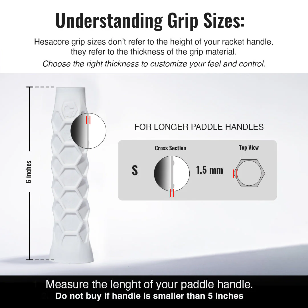 Pickleball Elongated Grip - 6 Inches Long - Regular Soft Feel - White - Image 4
